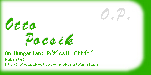 otto pocsik business card